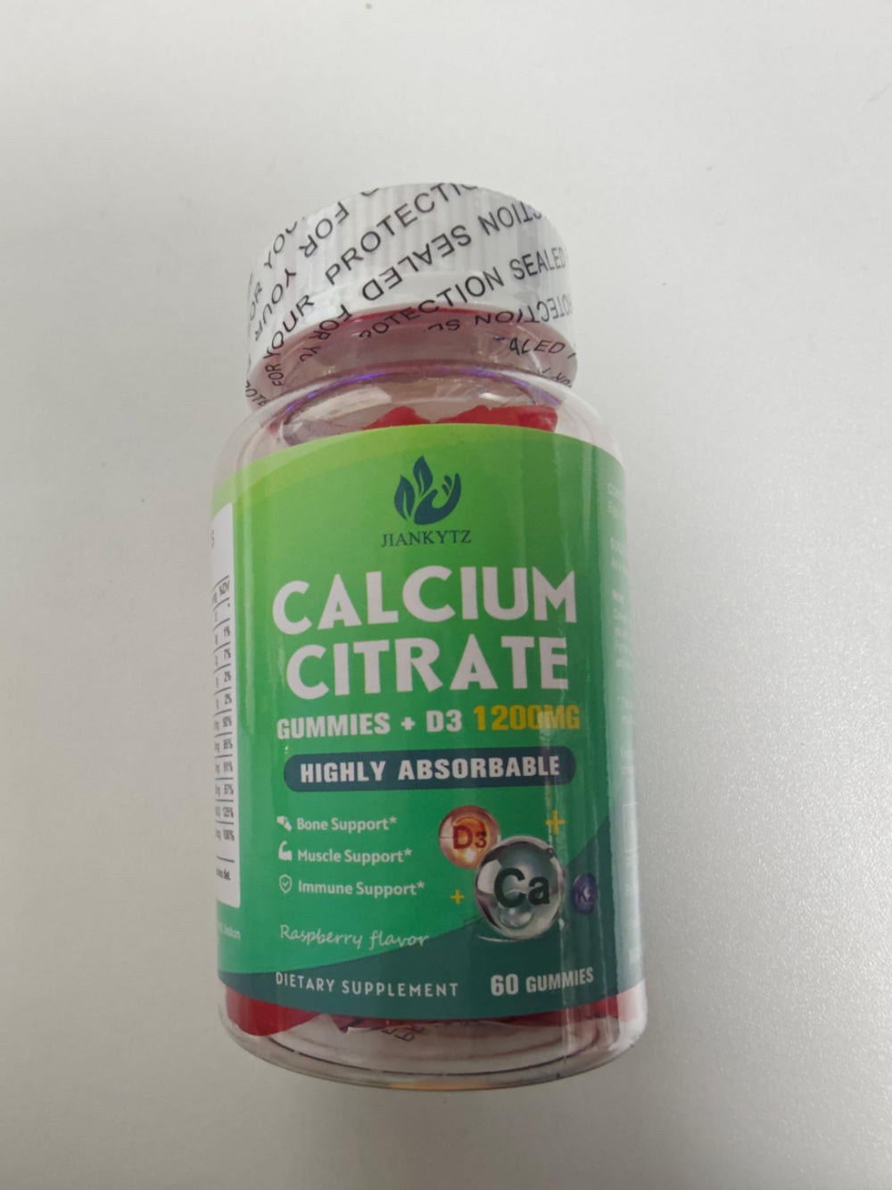 JIANKYTZ gluten-free, dairy-free, non-GMO label indicating clean formulation.
