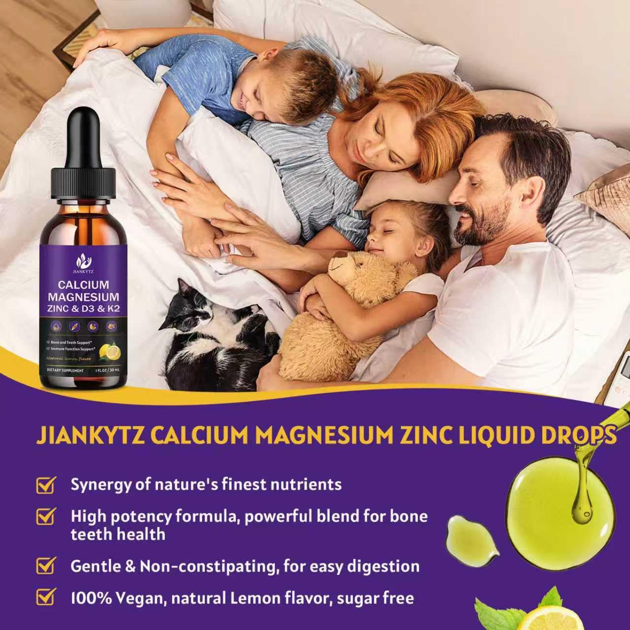 JIANKYTZ lemon-flavor liquid emphasizing sugar-free, refreshing taste