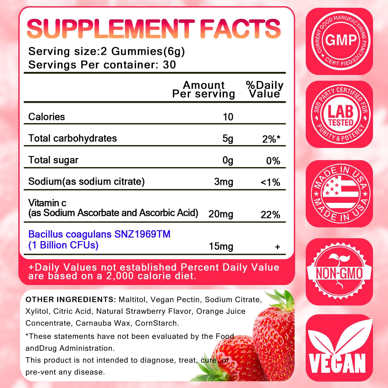 JianQ PH Gummies for Women bottle closeup shows soft texture for gentle daily support.