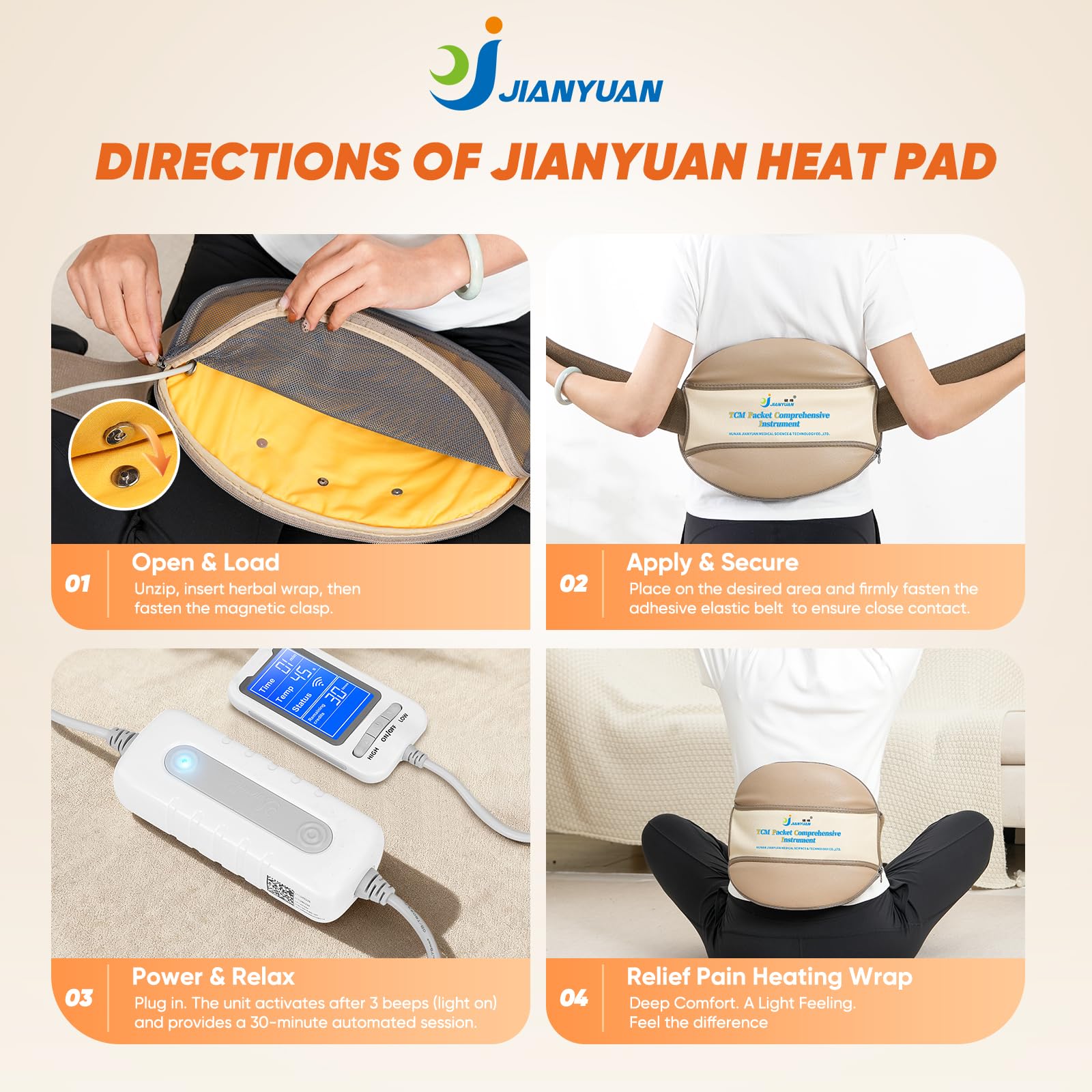 JIANYUAN TCM wrap US plug compatibility enables easy use at home or office.