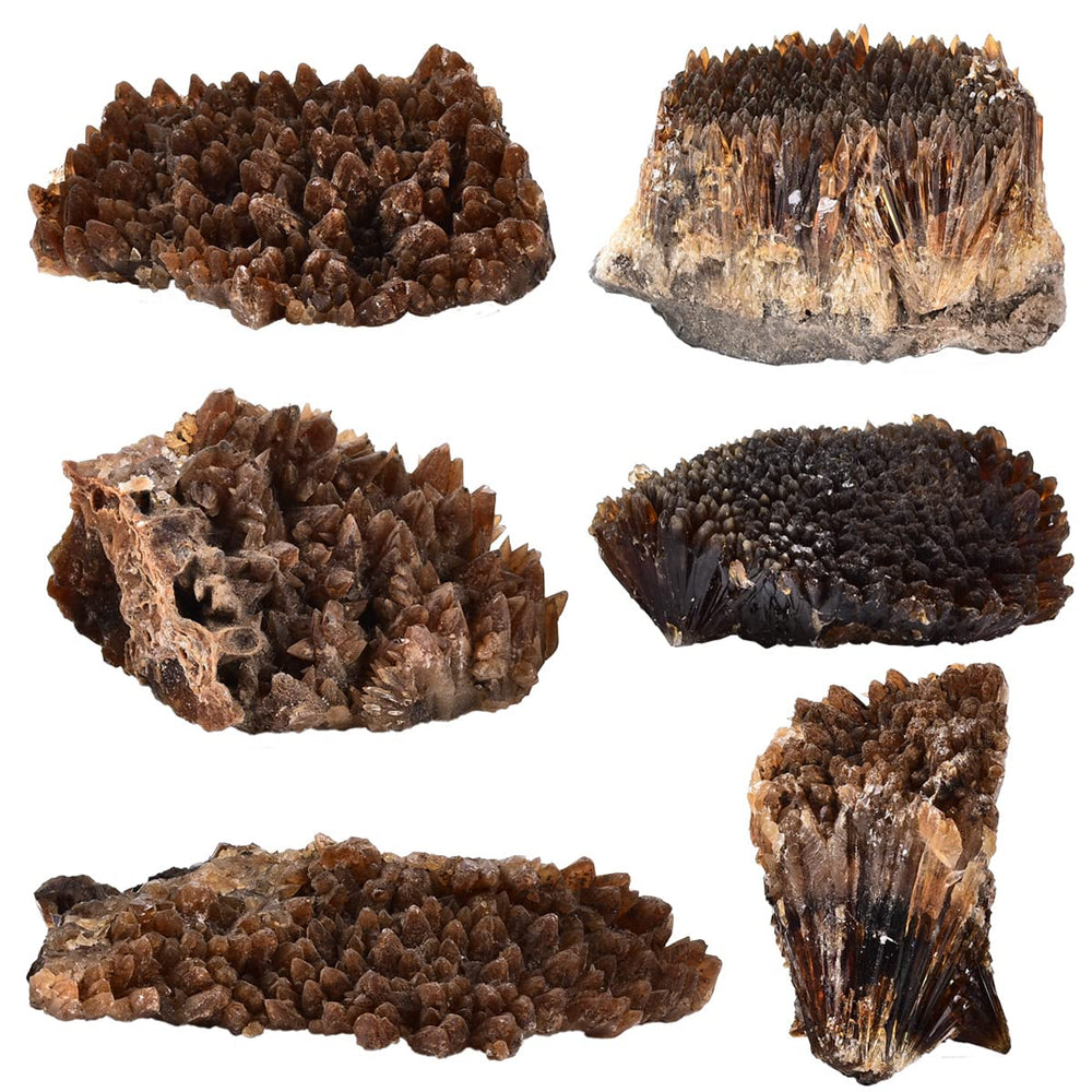 JIC Gem amber calcite cluster close up reveals honey hues for calming ambiance.
