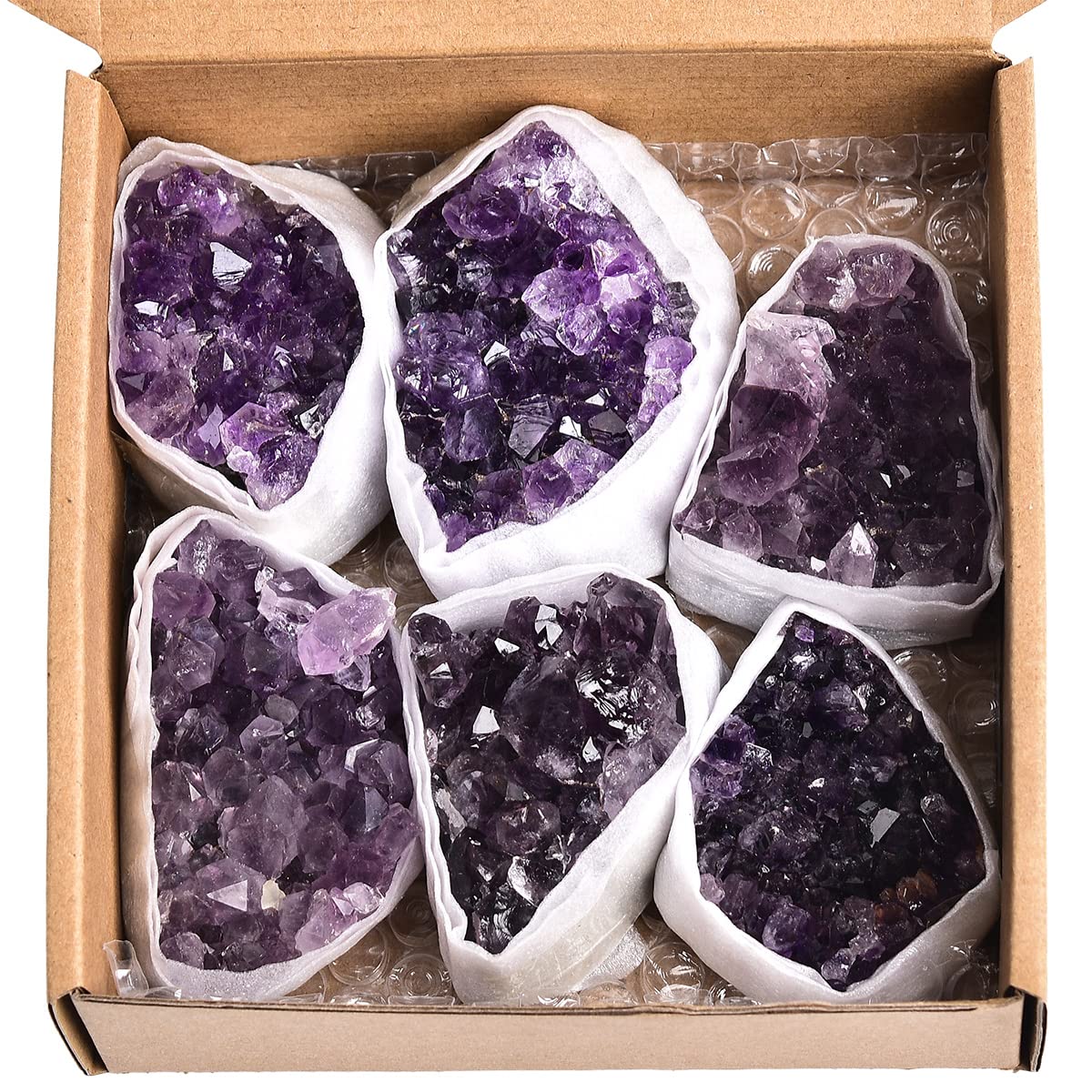 JIC Gem amethyst cluster front view for meditation and calm spaces