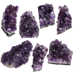 JIC Gem amethyst cluster side view shows natural formation for energy ambiance