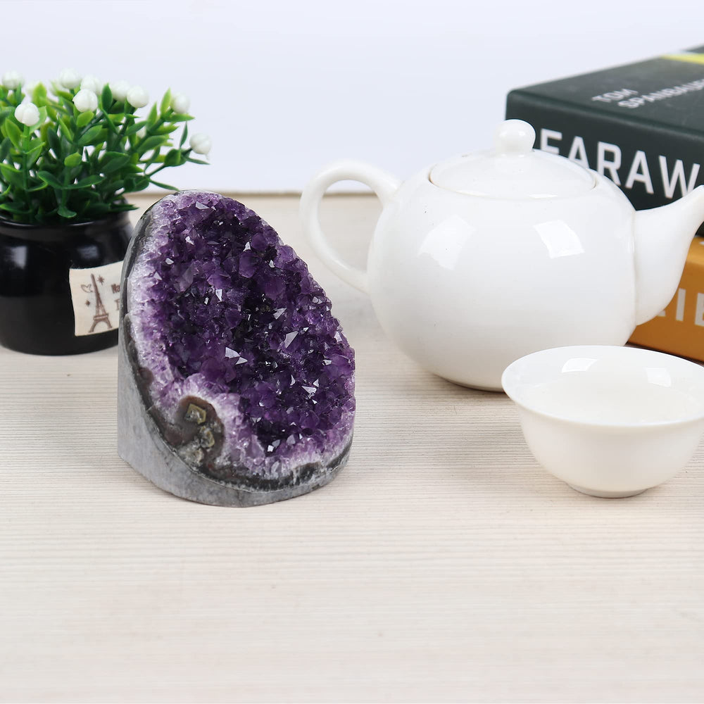 JIC Gem amethyst home decor enhances ambiance with soft purple glow