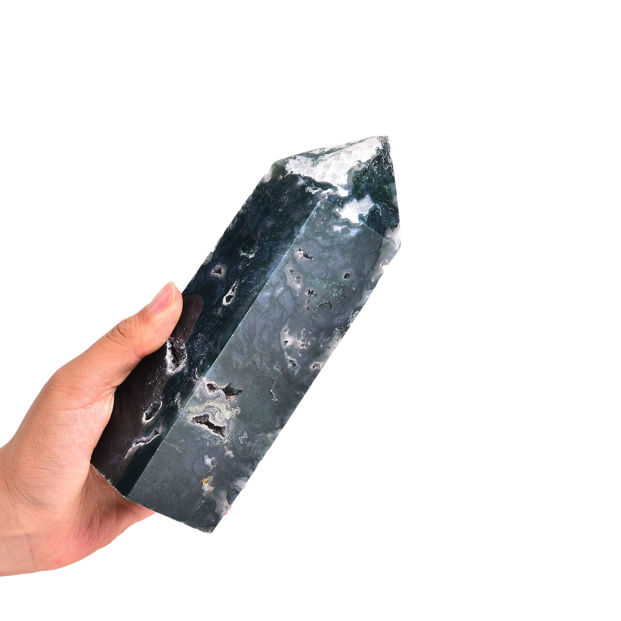 JIC Gem Aquatic Agate Wand Stand for serene spaces and energy focus.