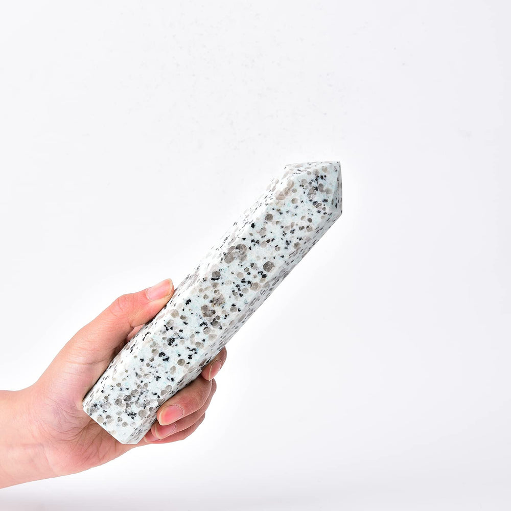 JIC Gem Balmatin crystal point enhances apex energy during rituals and space cleansing.