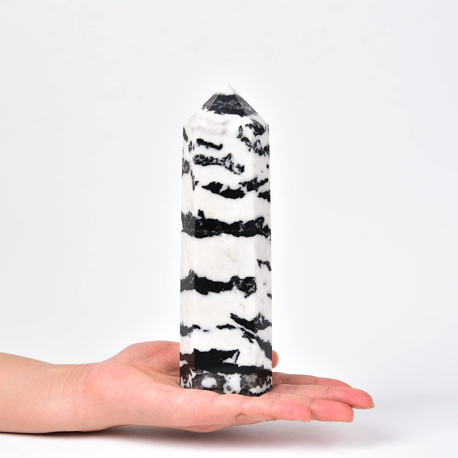 JIC Gem Zebra Jasper tower wand for energy balance and meditation.