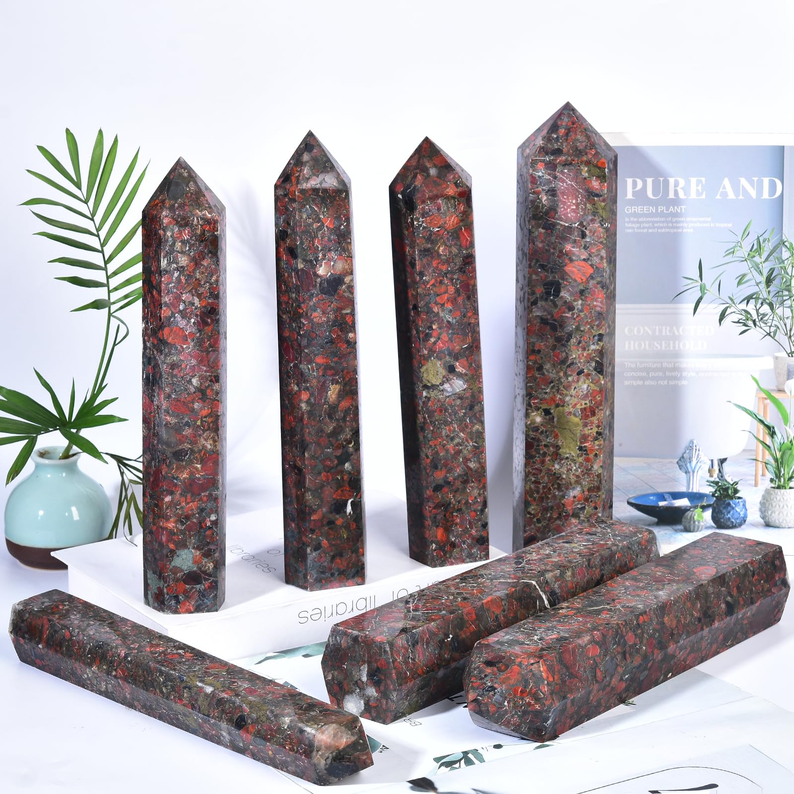 JIC Gem Brazilian Red Agate Tower ideal Reiki and chakra practice.