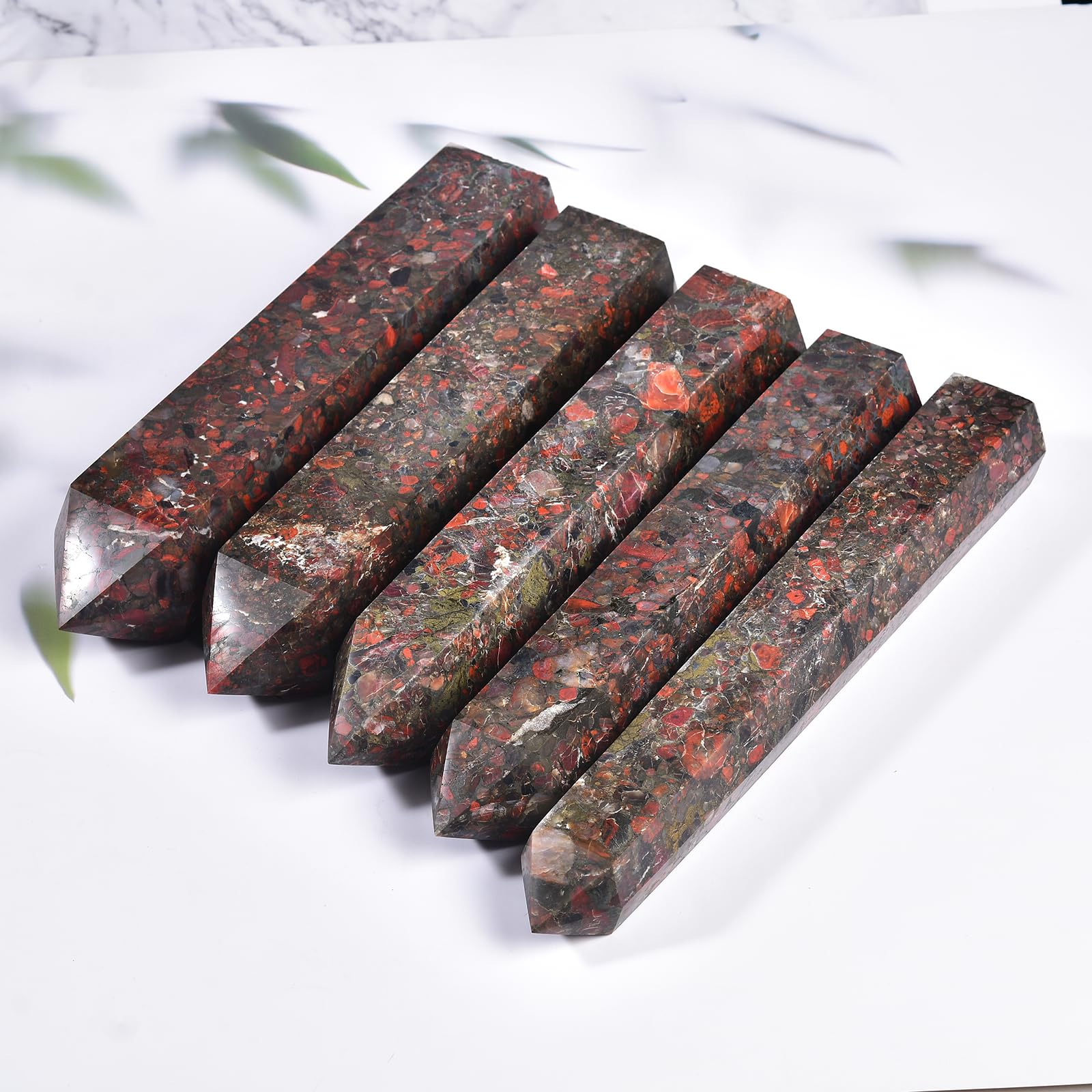 JIC Gem Brazilian Red Agate Tower used for meditation and home decor.
