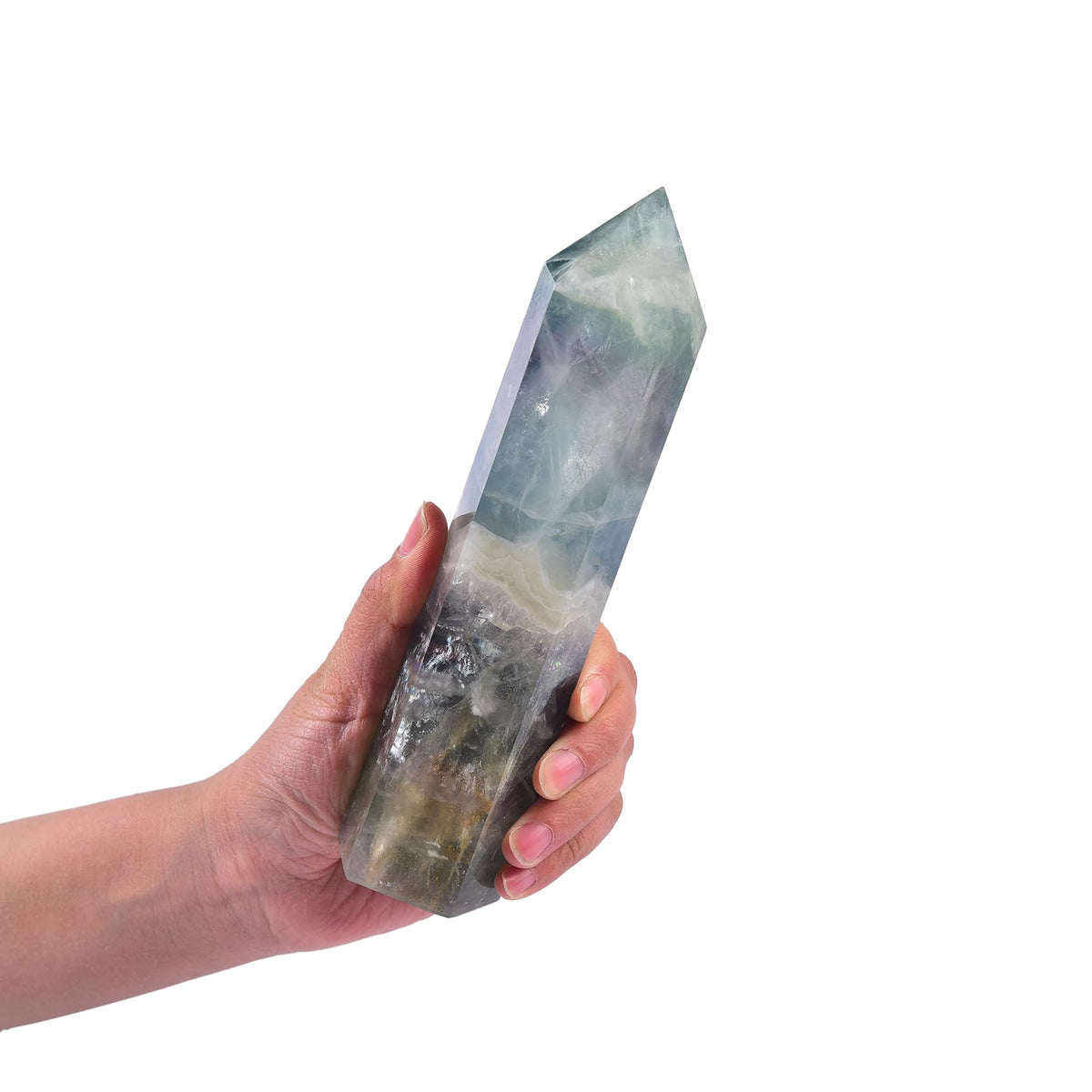 JIC Gem colorful fluorite obelisk tower ideal for meditation and mood enhancement