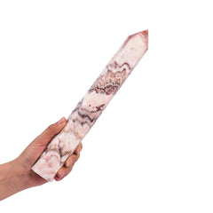 JIC Gem colorful jade quartz wand closeup for meditation and energy focus.