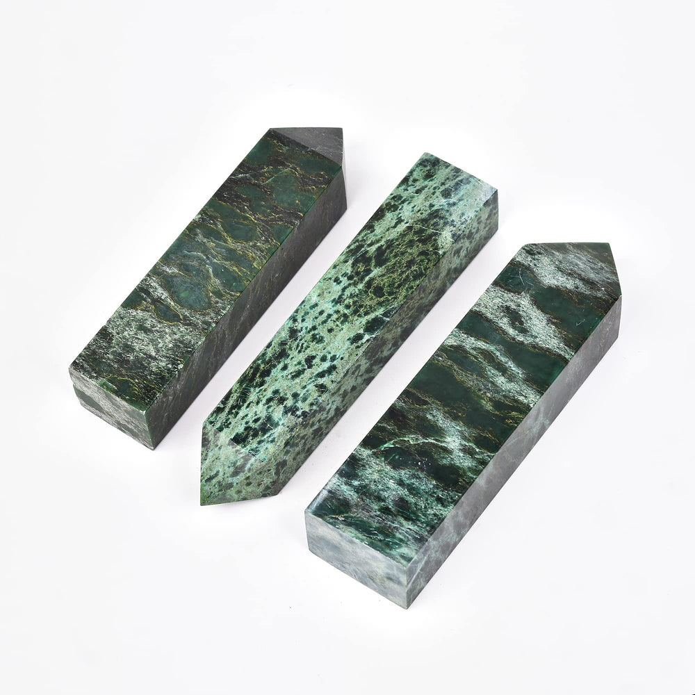 JIC Gem crystal decor in a spiritual workspace with emerald energy.