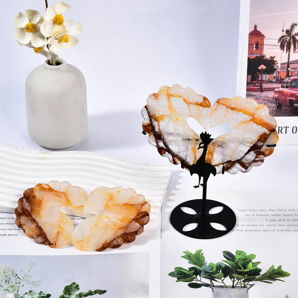 JIC Gem decorative crystal winged heart on stand brightens living room.