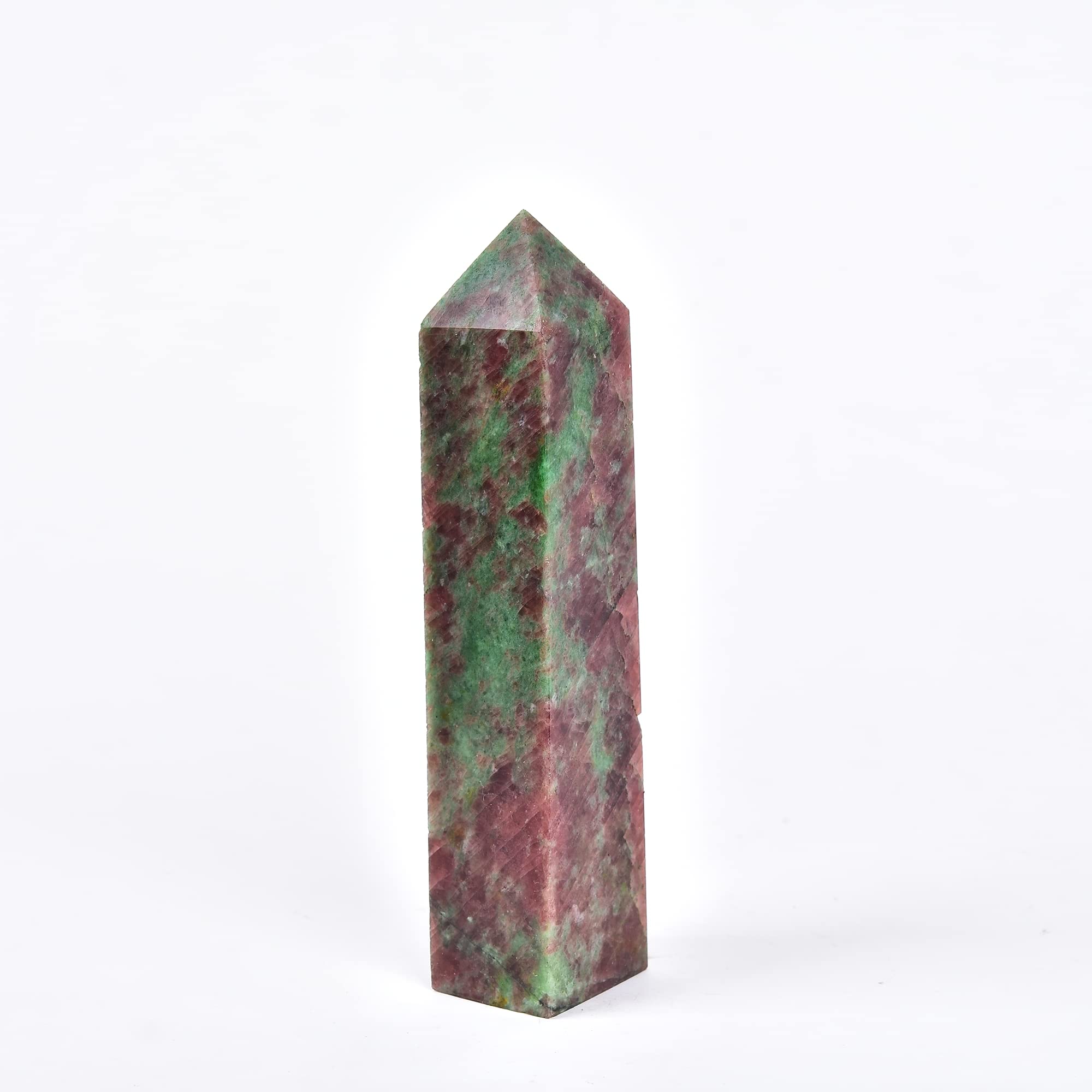 JIC Gem crystal wand obelisk point enhances room decor and energy clarity.
