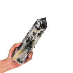 JIC Gem crystal tower on a shelf adds natural beauty to home or office