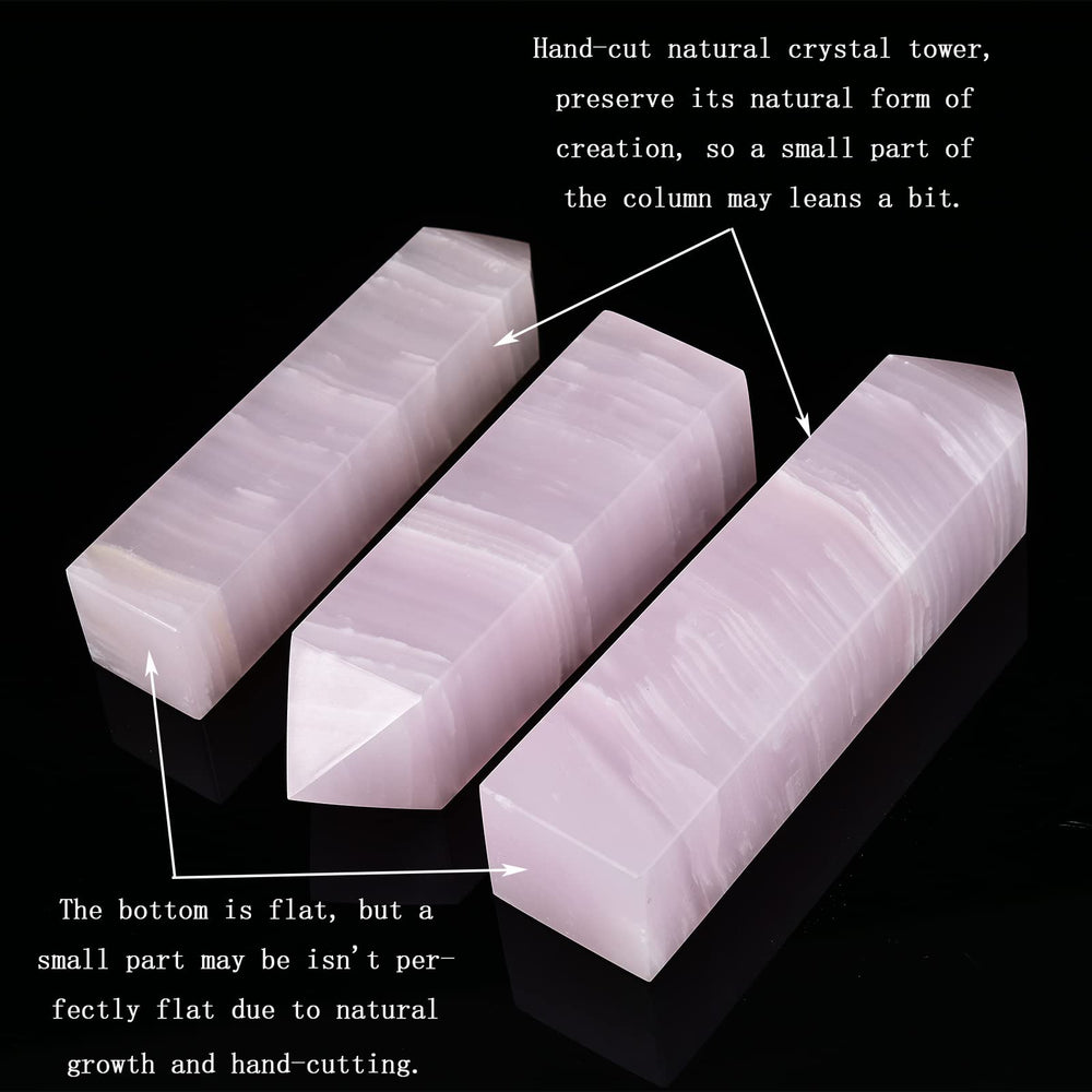 JIC Gem pink calcite supports calm mood in quiet reflection and emotional work.