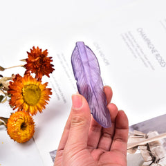 JIC Gem purple fluorite feather decor promotes calm in workspace