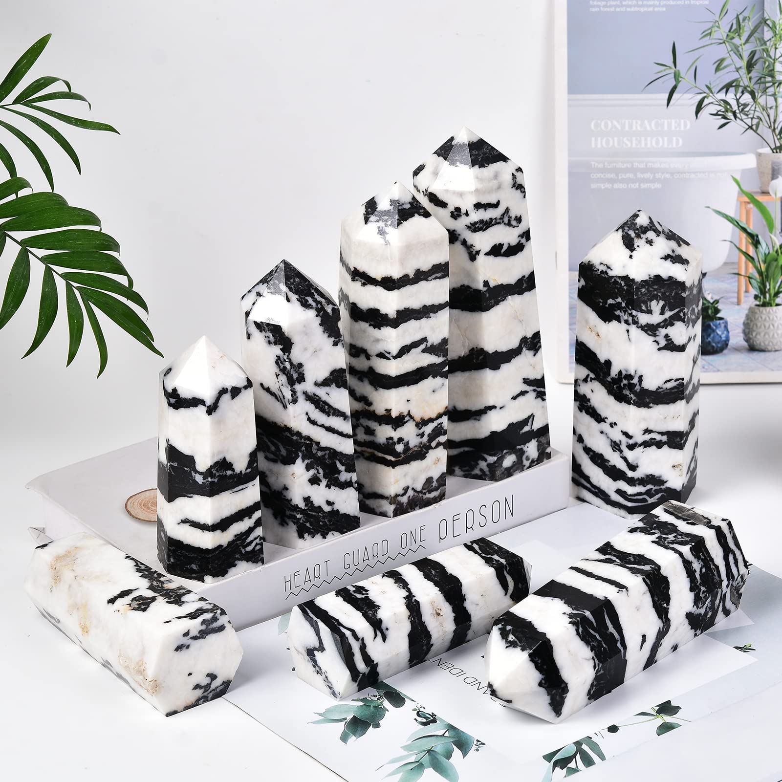 JIC Gem zebra quartz wand gift-ready for housewarming or crystal lovers.