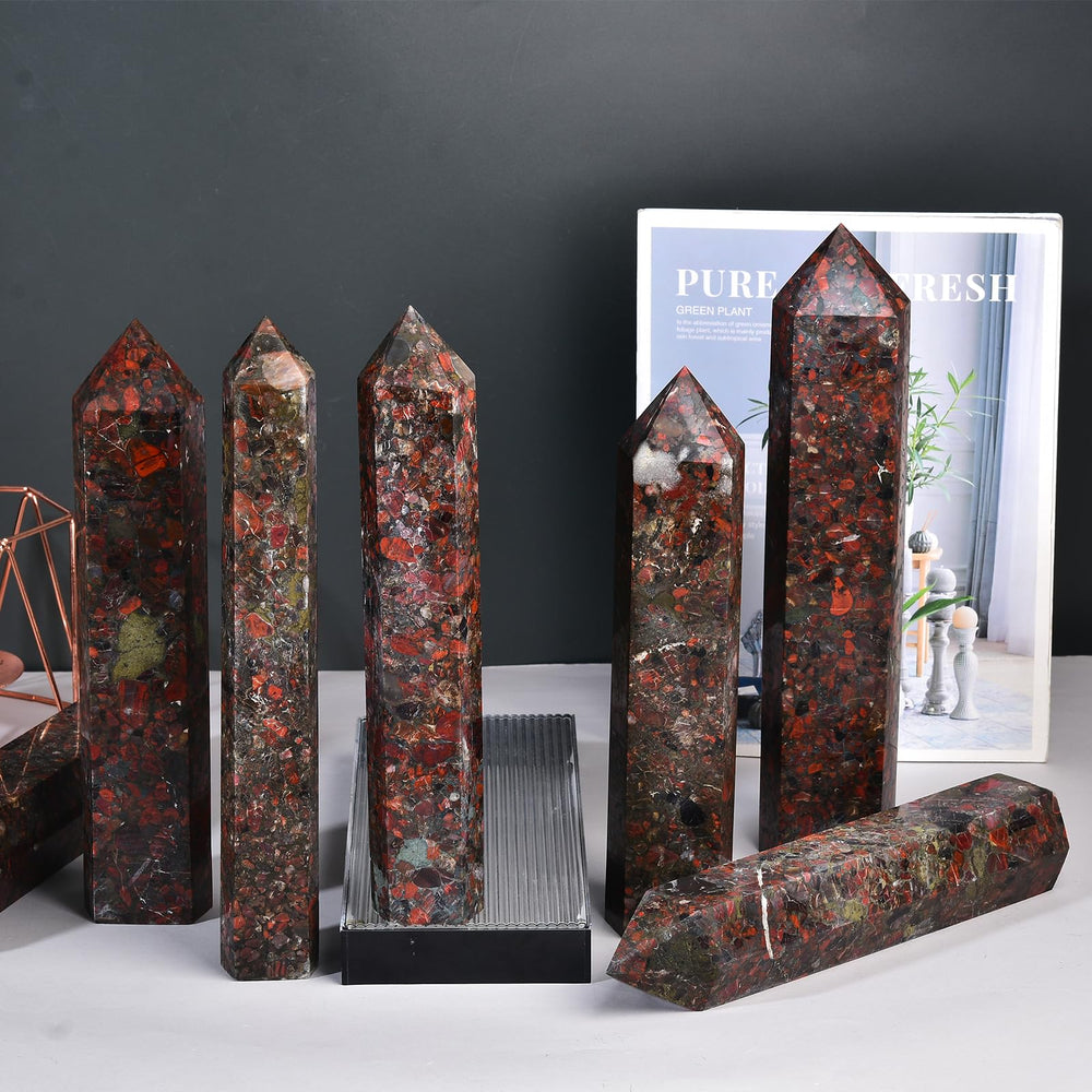 JIC Gem gift-ready red agate tower for crystal lovers.