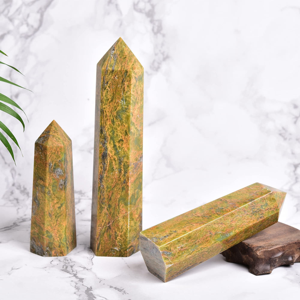 JIC Gem Green Jasper chakra point therapy for balance and focus.