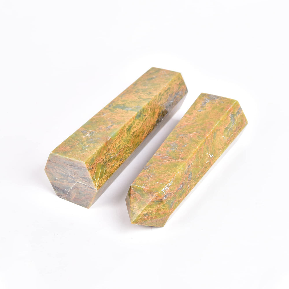 JIC Gem Green Jasper Reiki and meditation use on a calming workspace.