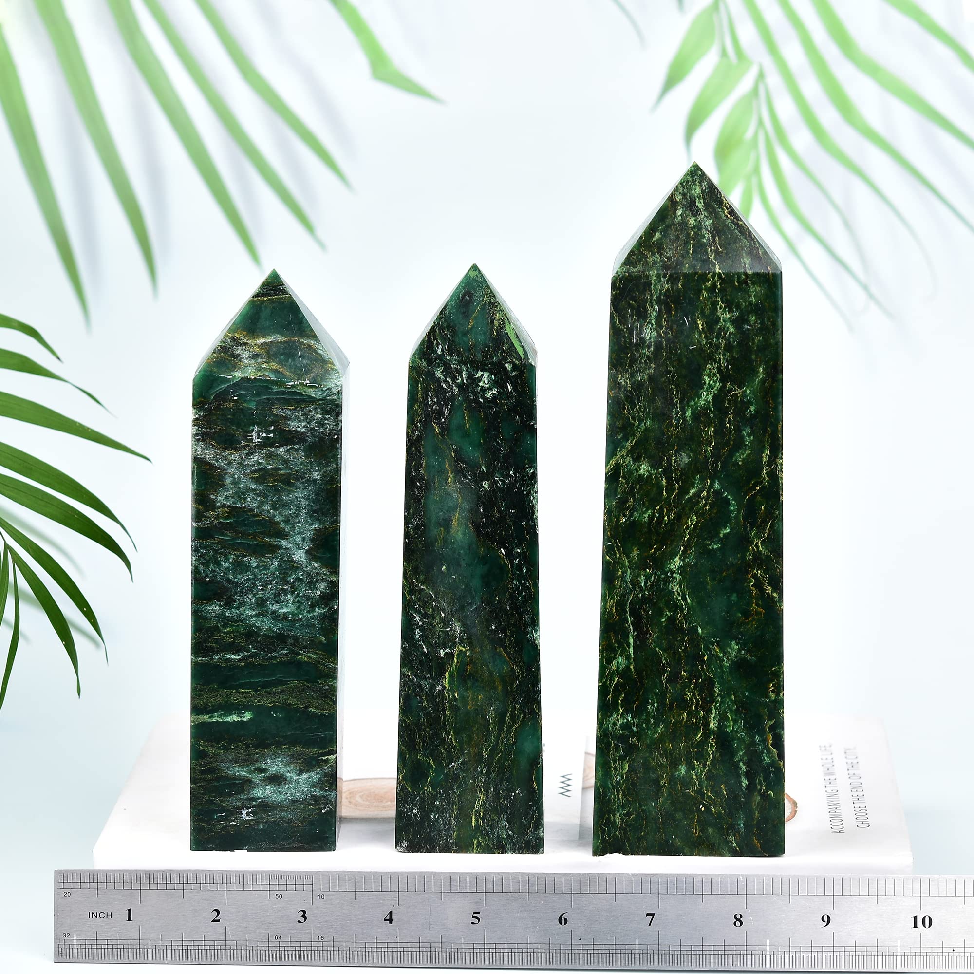 JIC Gem heart chakra focus with emerald quartz wand for balance.