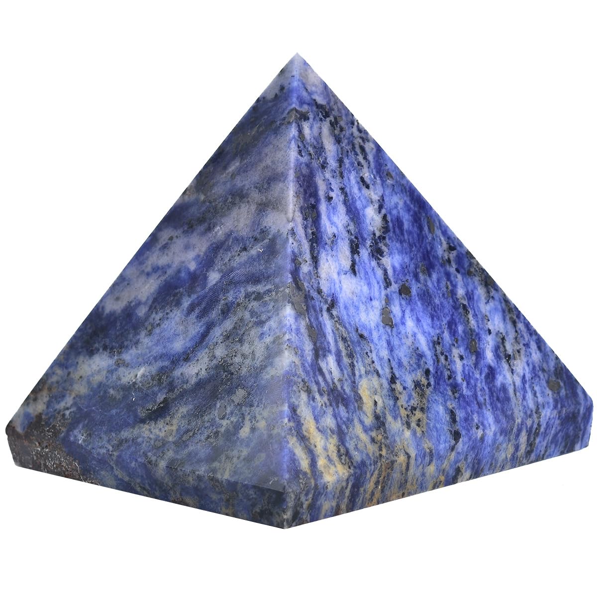 JIC Gem large sodalite pyramid close-up showing natural veining and polish