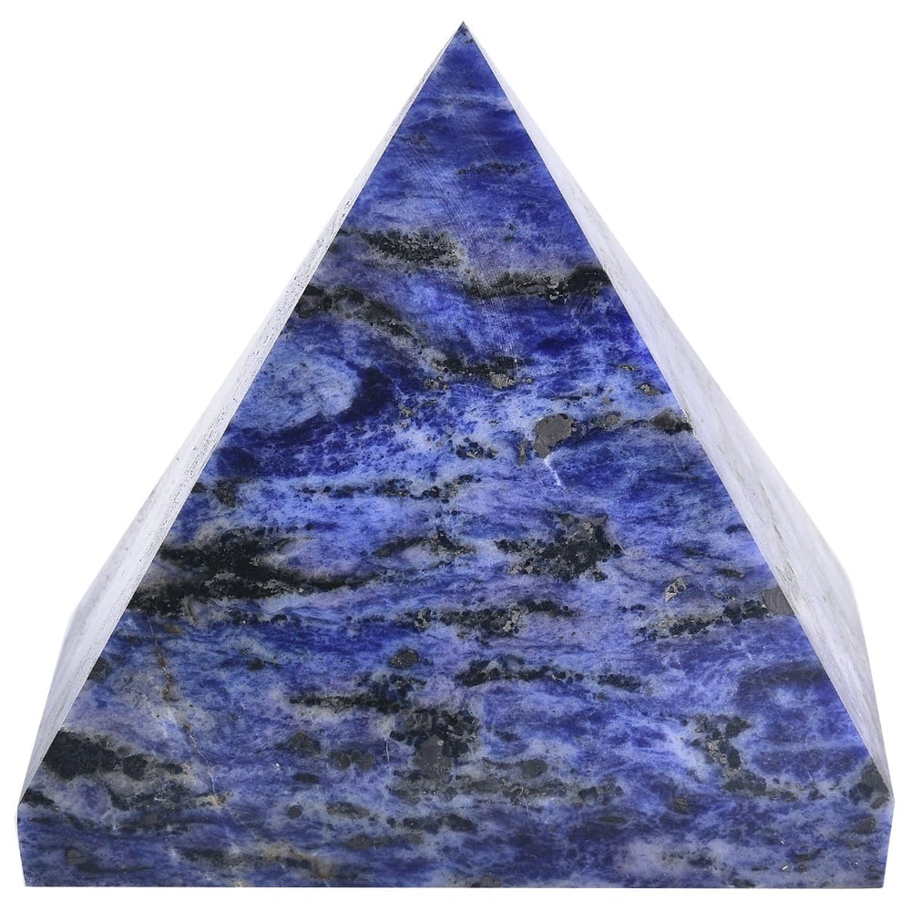 JIC Gem sodalite pyramid in living room adding a serene focal point