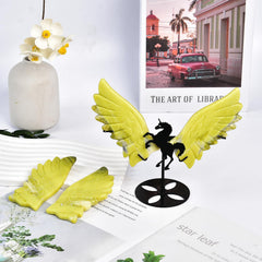 JIC Gem lemon jade quartz unicorn wings art with unique focal point.
