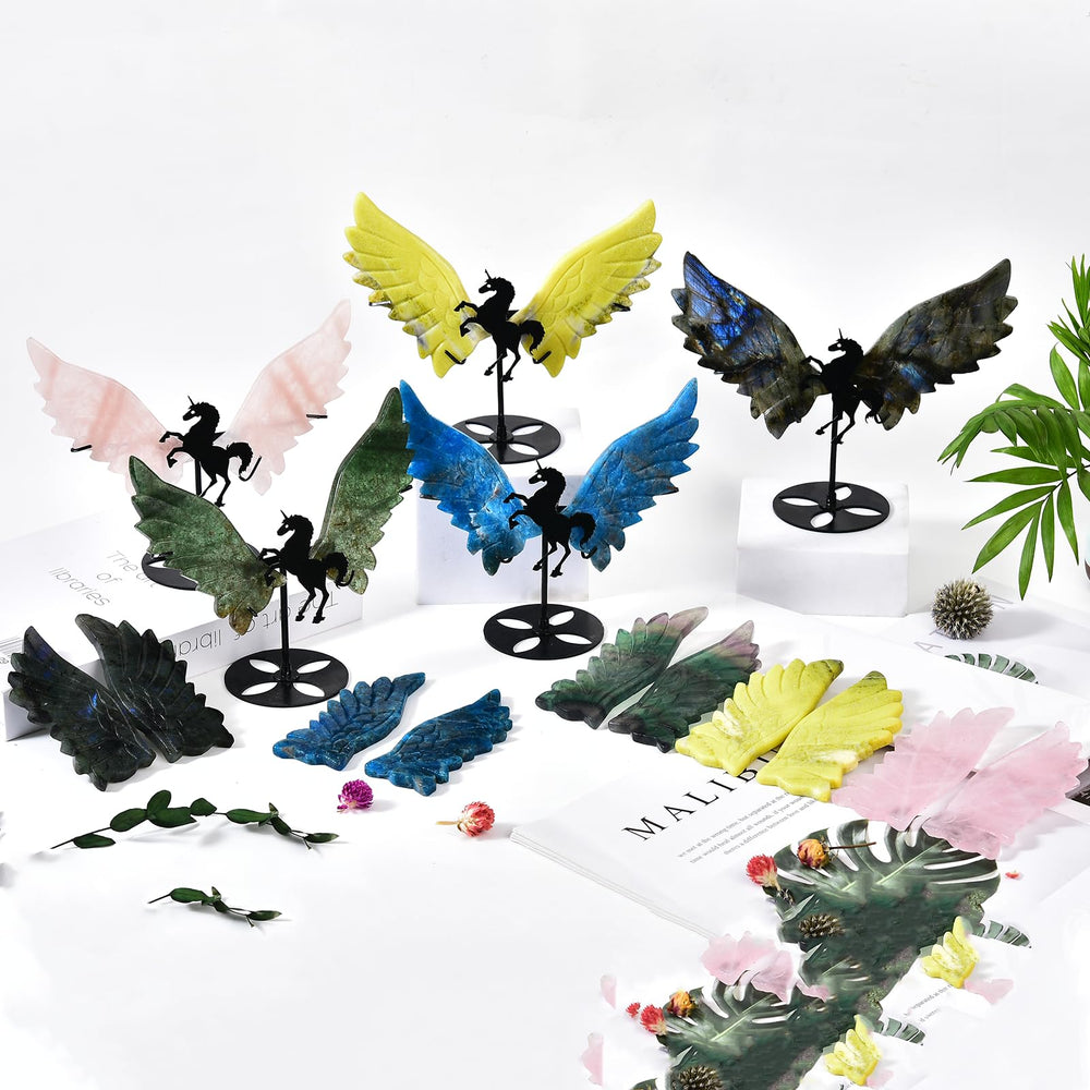 JIC Gem lemon jade quartz wings illuminate shelves.
