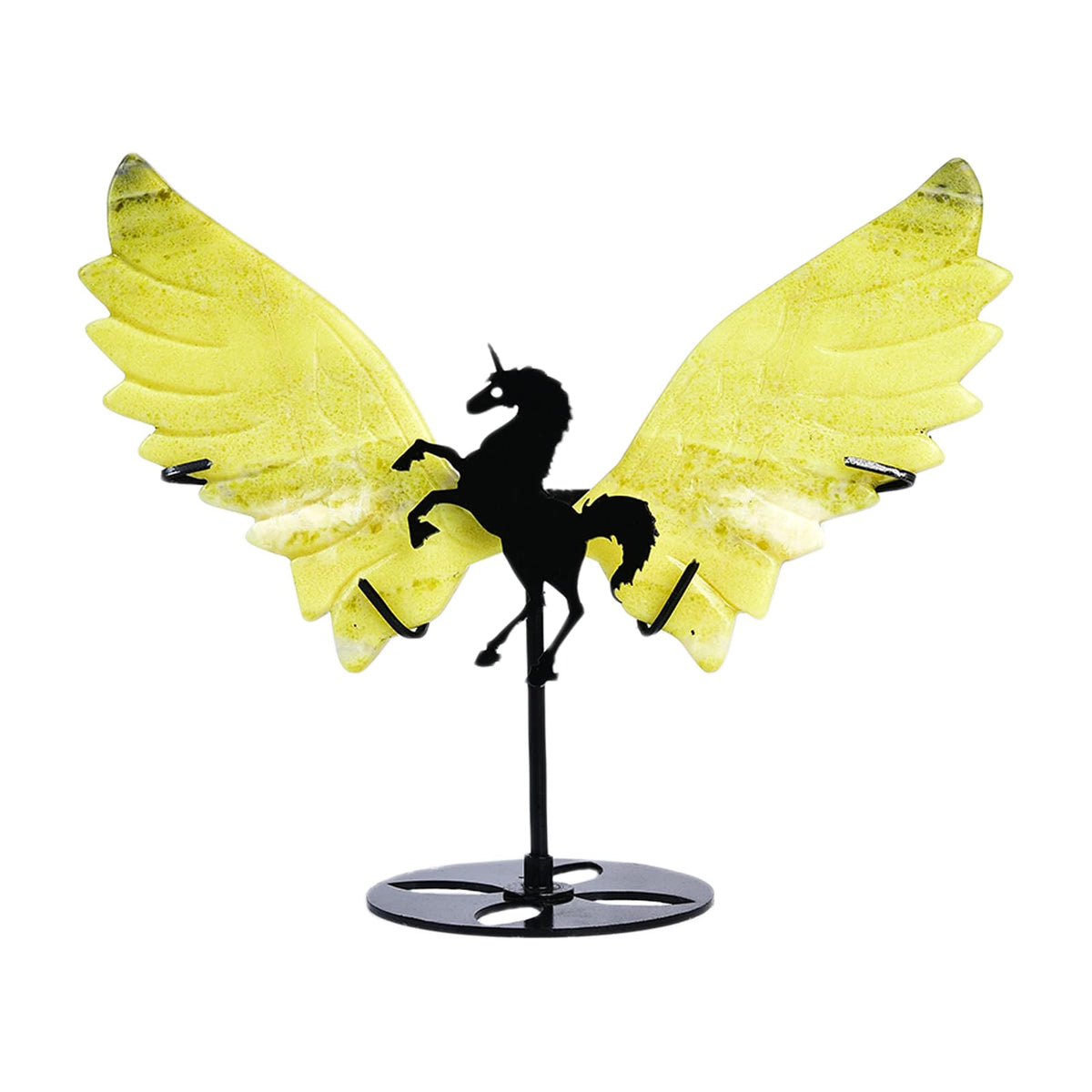 JIC Gem lemon jade quartz unicorn wings carved for elegant decor and positive energy.