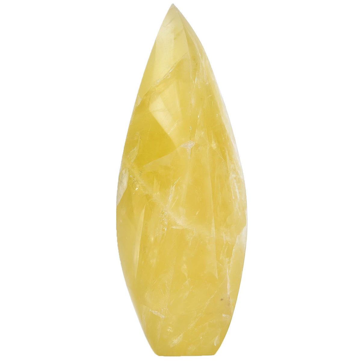 JIC Gem Lemon Quartz Tower, spiral 4-sides, apex energy focus