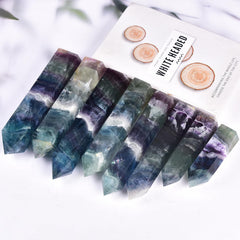 JIC Gem natural fluorite wand for meditation and mindful practice