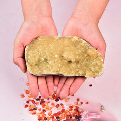 JIC Gem natural outer surface of the geode showing unpolished, authentic texture