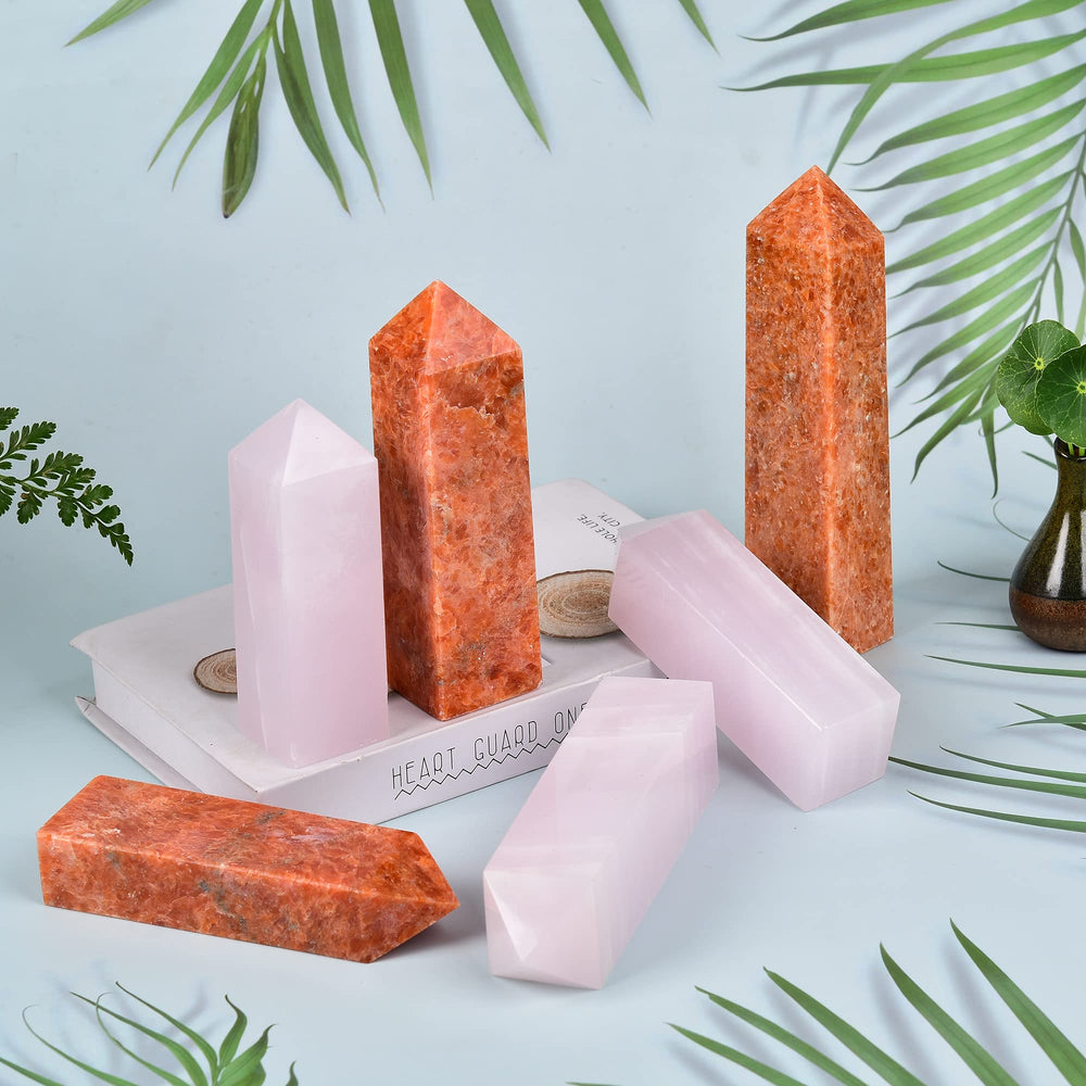 JIC Gem natural sunstone crystal sculpture with unique natural variations.