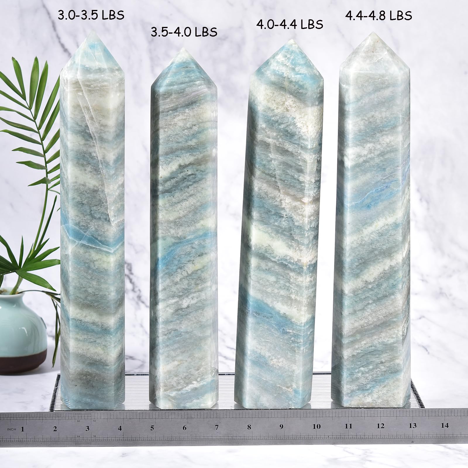 JIC Gem natural trolleite quartz wand in vivid natural color.