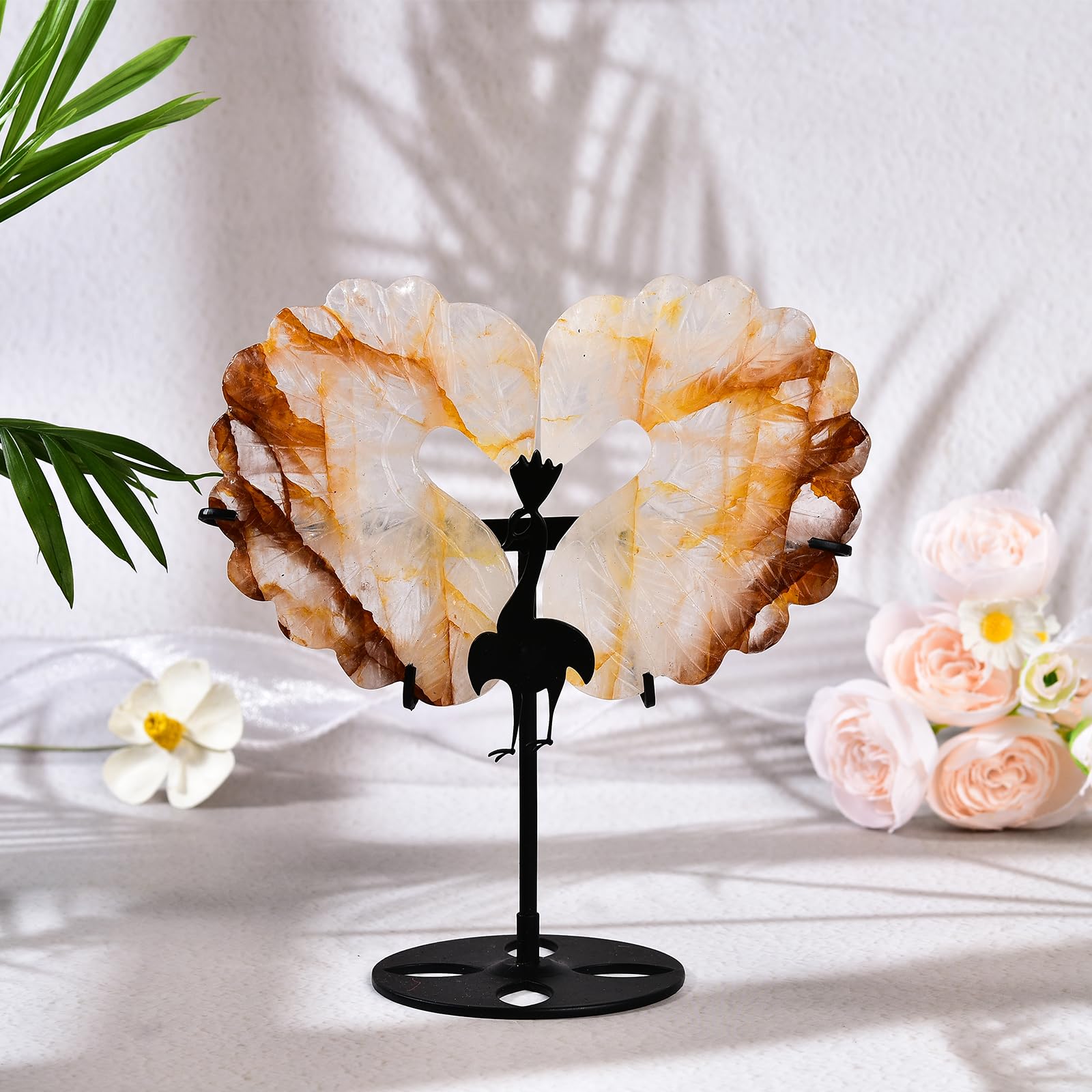 JIC Gem hand-carved heart crystal on stand makes a thoughtful gift.