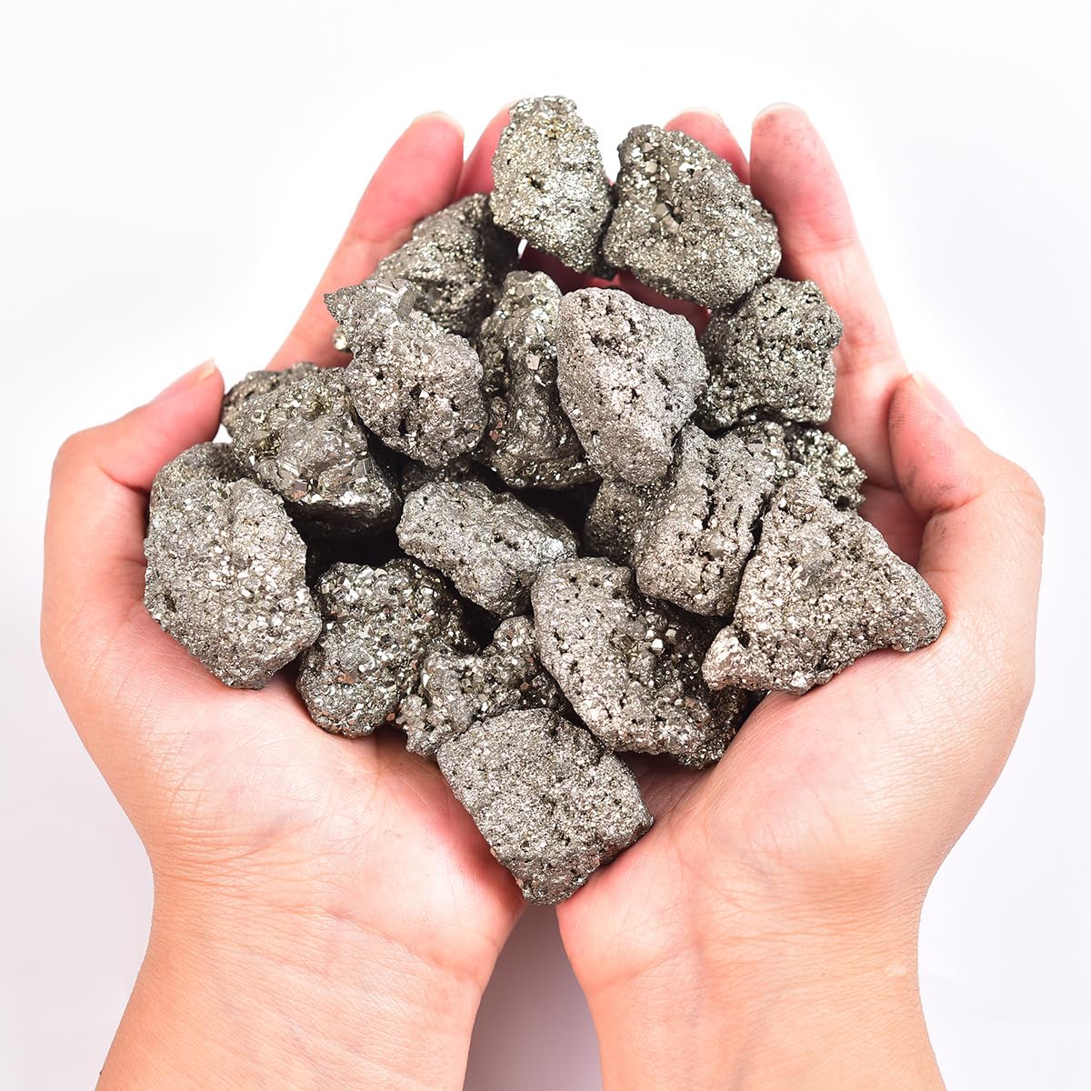 JIC Gem natural pyrite cluster with metallic luster for energy work