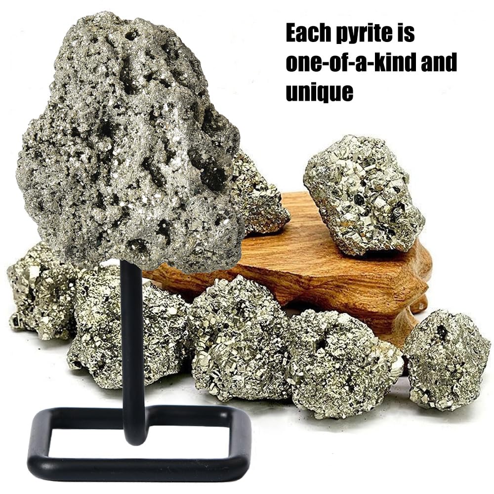 JIC Gem pyrite crystal on nightstand, calming room accent.
