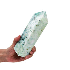 JIC Gem quartz crystal tower point energizes grids