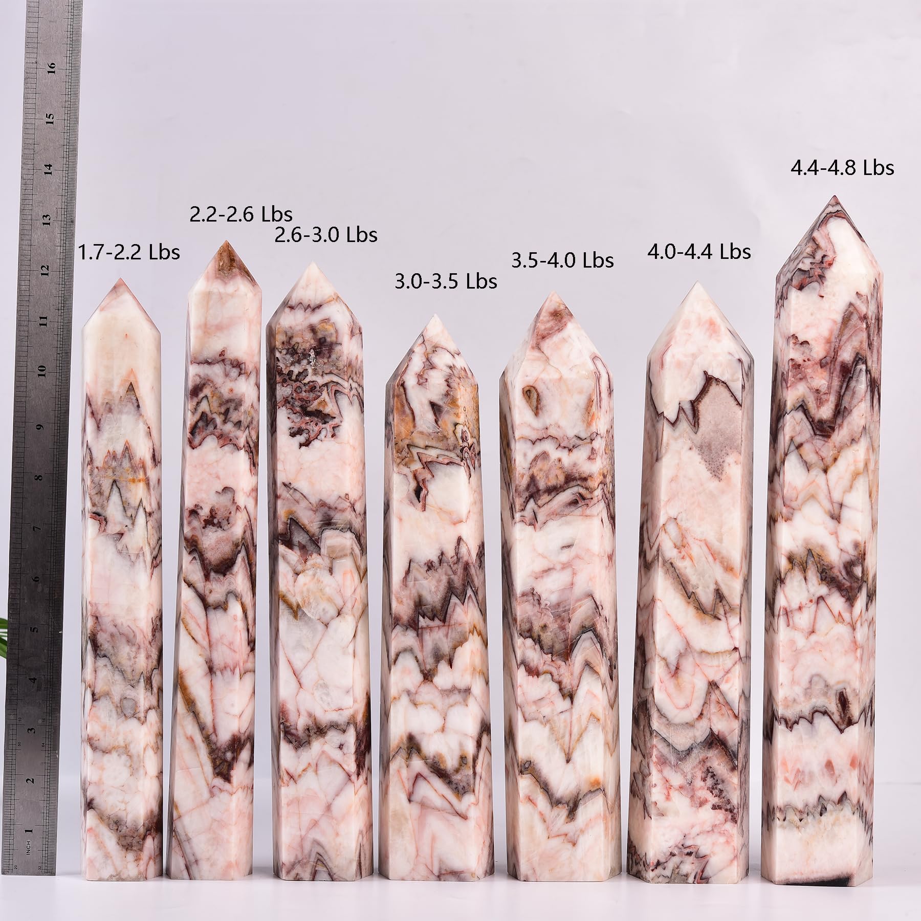 JIC Gem quartz crystal wand stand highlighting its tall form for Reiki sessions.