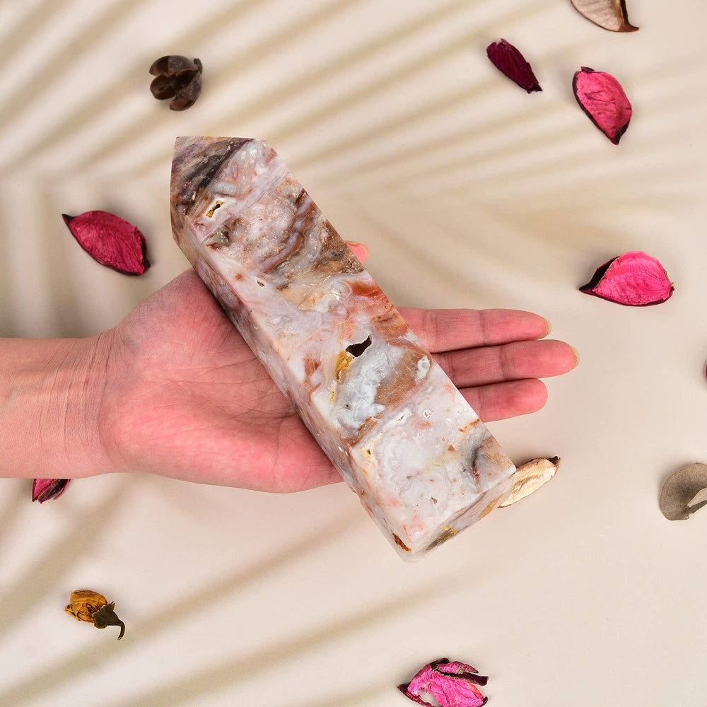 JIC Gem quartz crystal wand as a focal point in meditation and grids