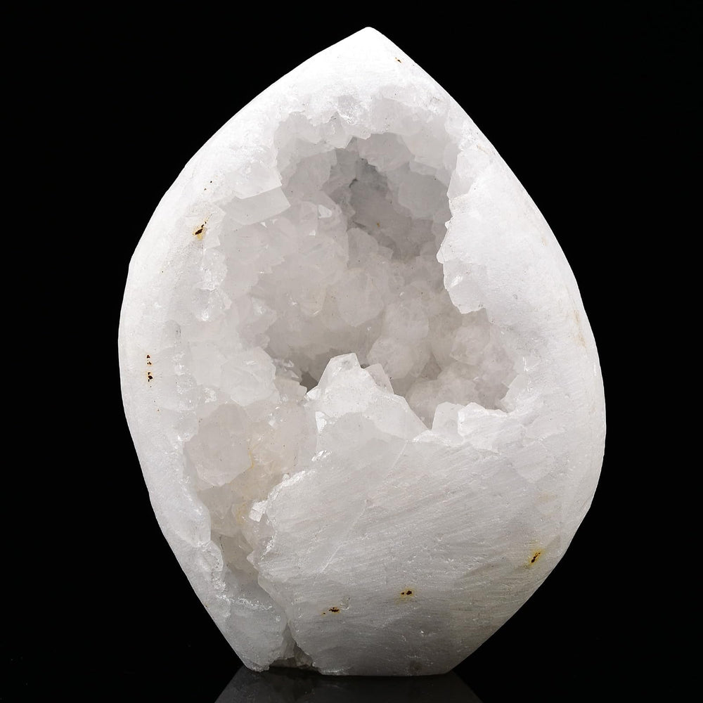 JIC Gem quartz standing geode showcases natural crystals for meditation and focus