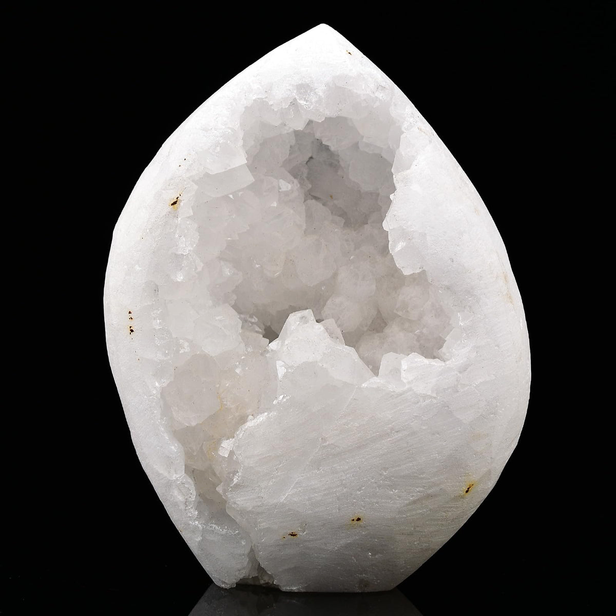JIC Gem quartz standing geode showcases natural crystals for meditation and focus