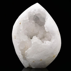 JIC Gem quartz standing geode showcases natural crystals for meditation and focus