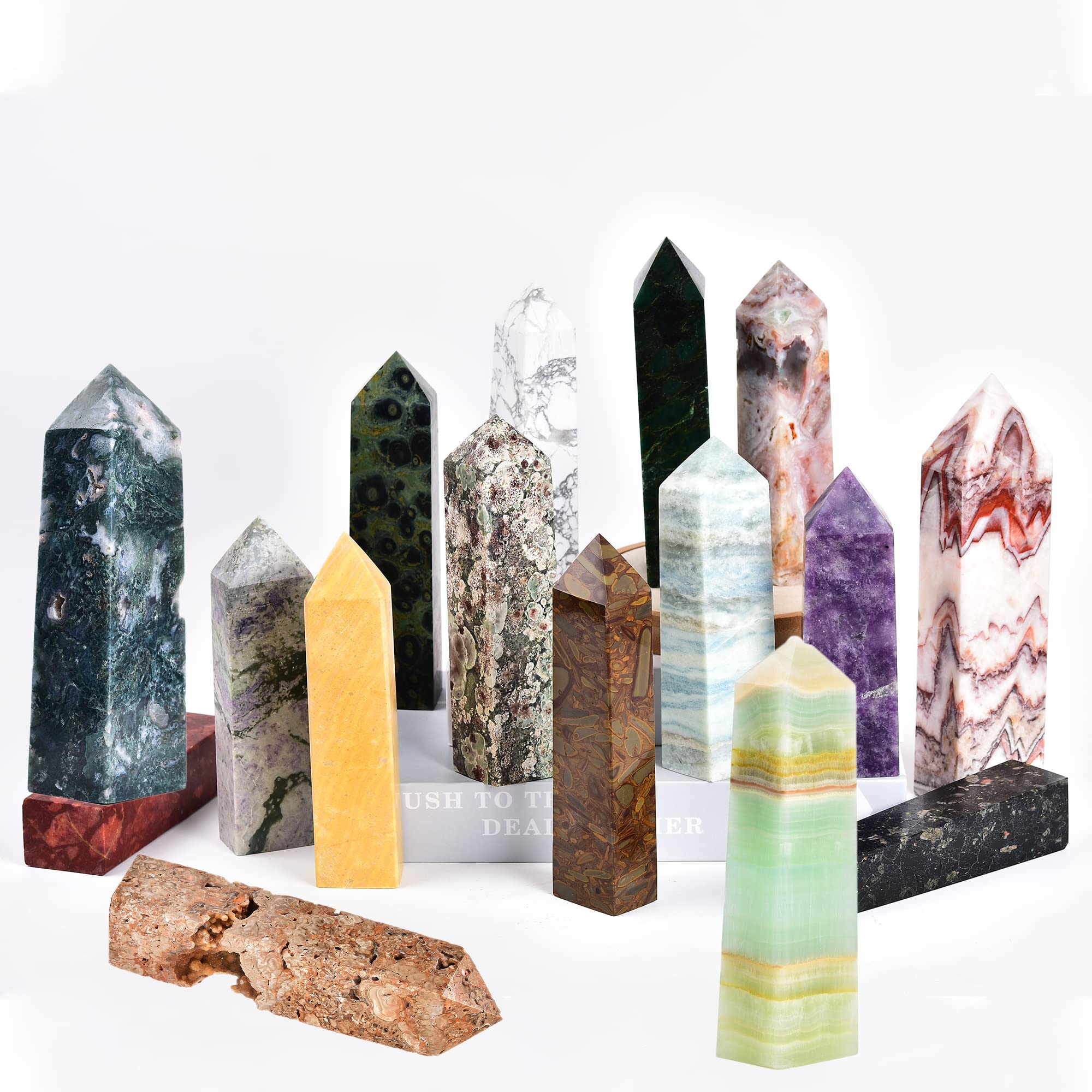 JIC Gem natural crystal obelisk decorative centerpiece for mindful space