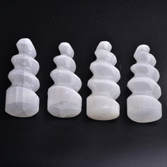 JIC Gem selenite tower spiral 4in enhances tranquil decor at home