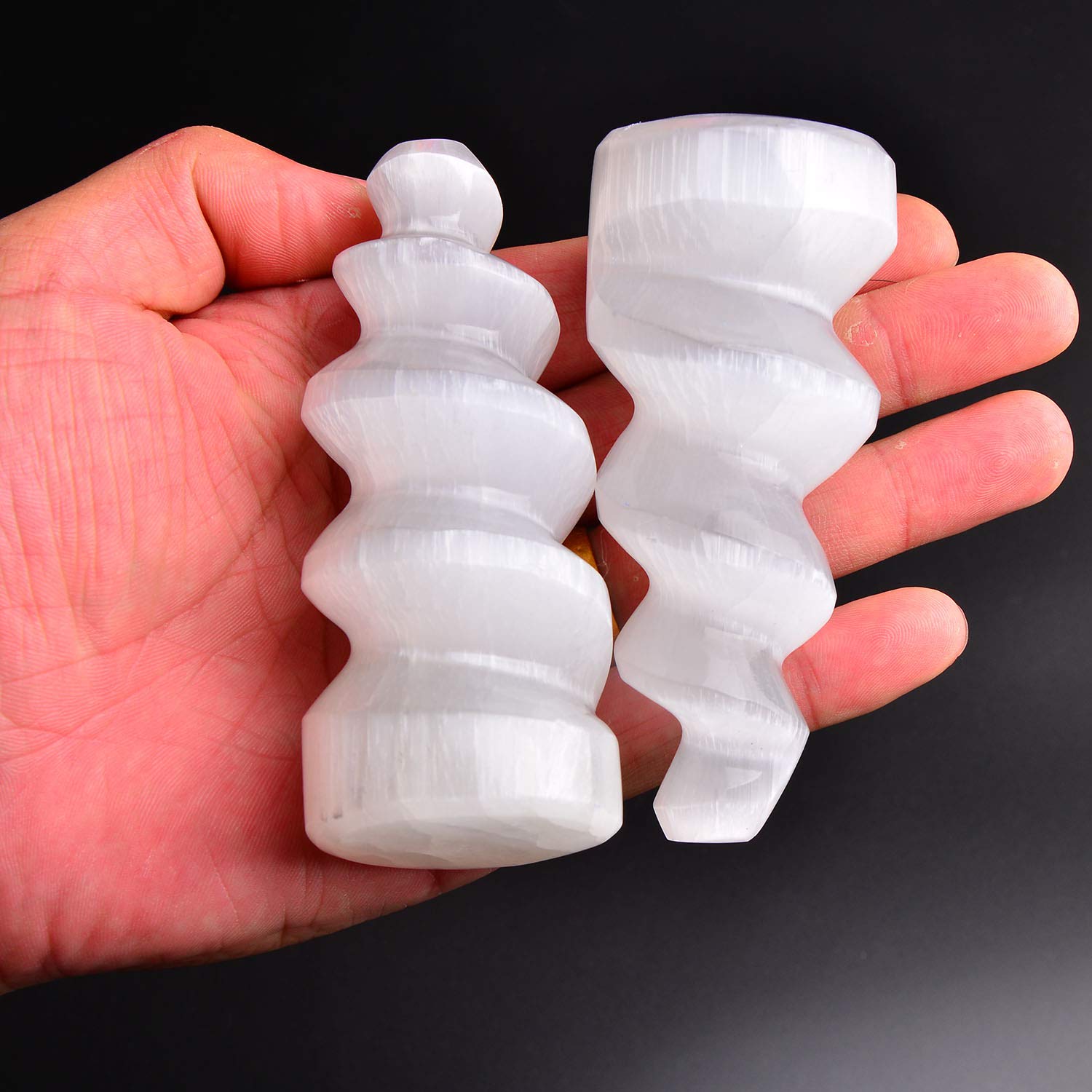 JIC Gem selenite tower spiral 4in supports mindful reflection during rituals