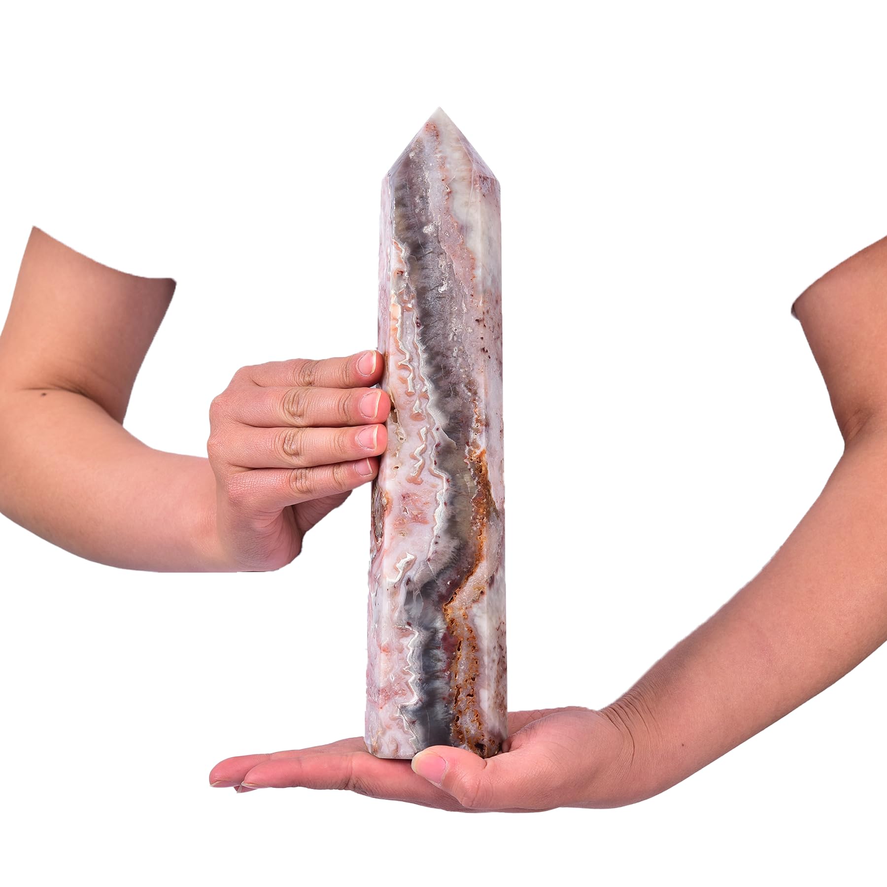 JIC Gem six-facet crystal wand concentrates Reiki energy with precision.