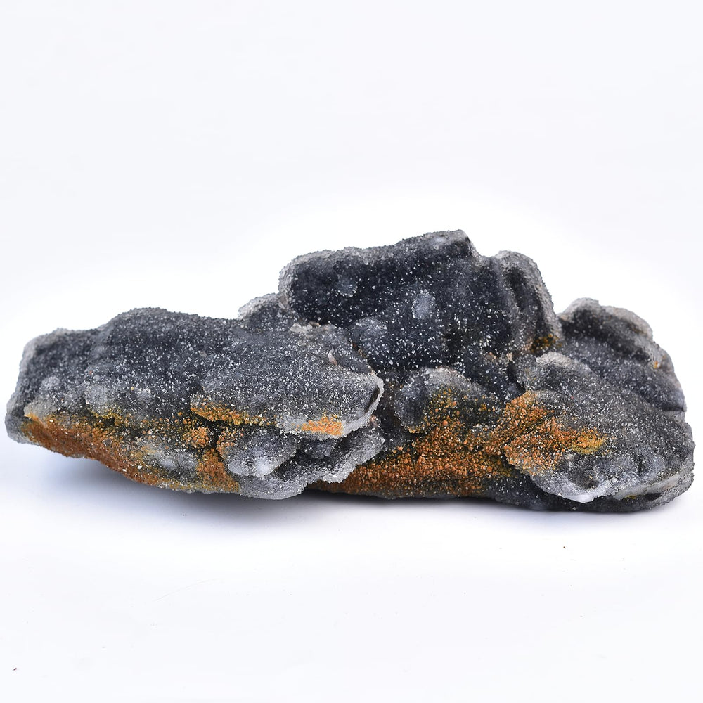 Close-up of sphalerite cluster revealing color variation and crystal facets.